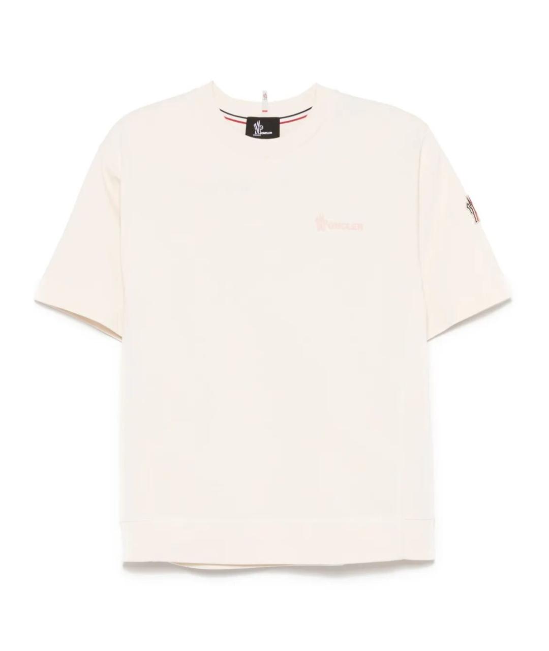 MONCLER Бежевая хлопковая футболка, фото 1