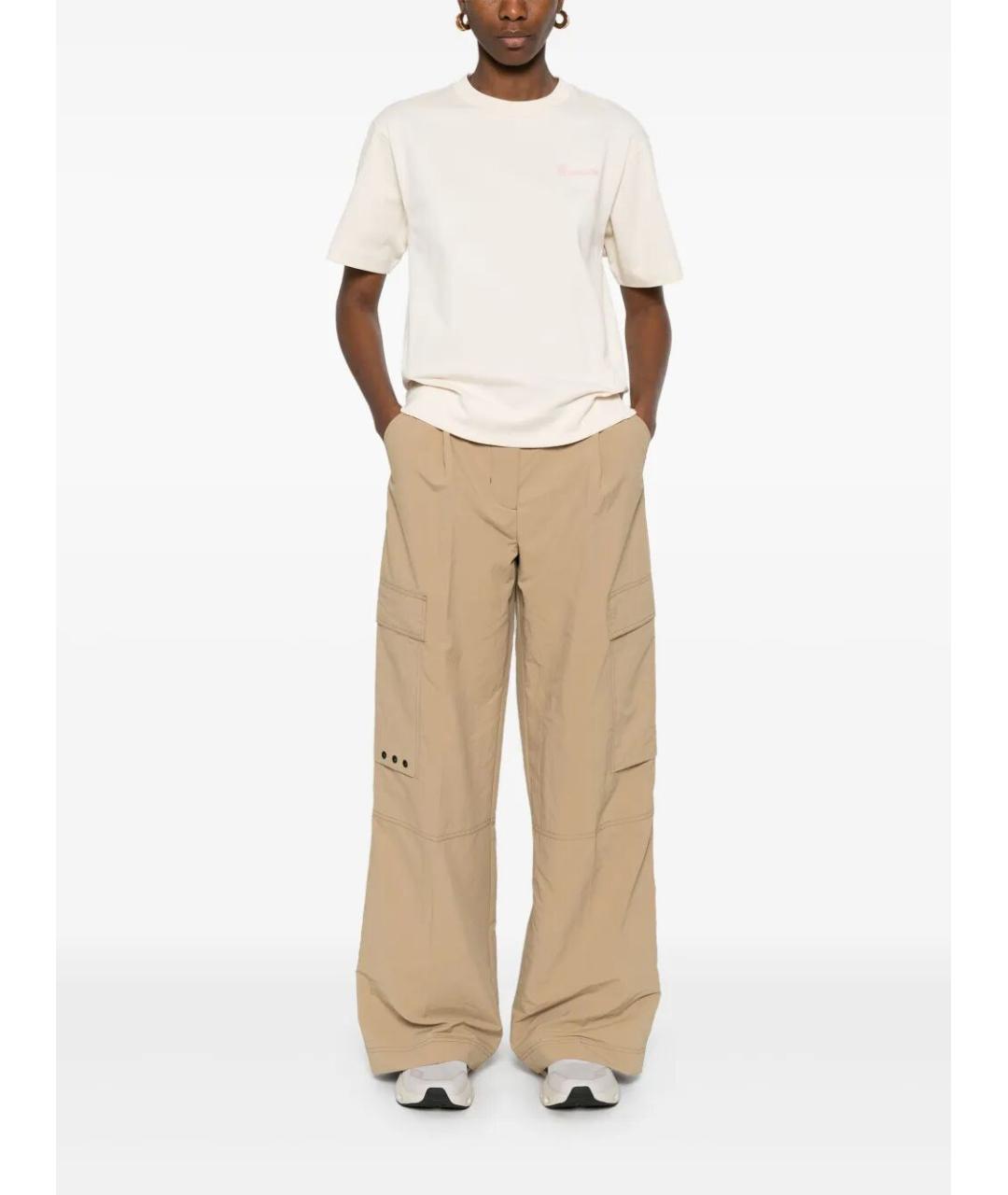 MONCLER Бежевая хлопковая футболка, фото 2