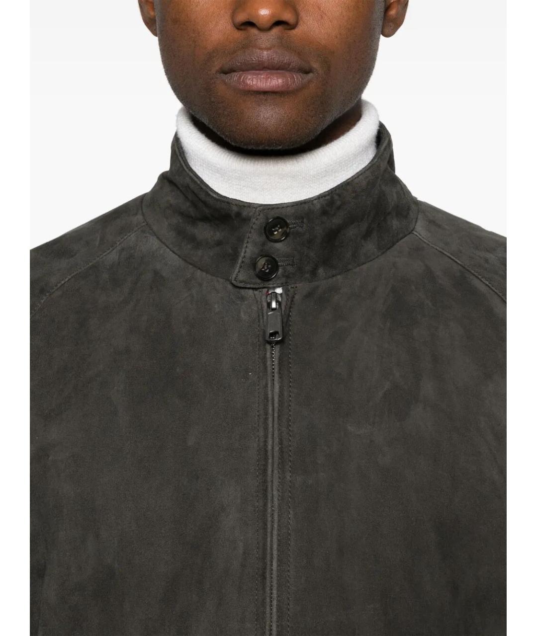 BARACUTA Антрацитовая замшевая куртка, фото 5
