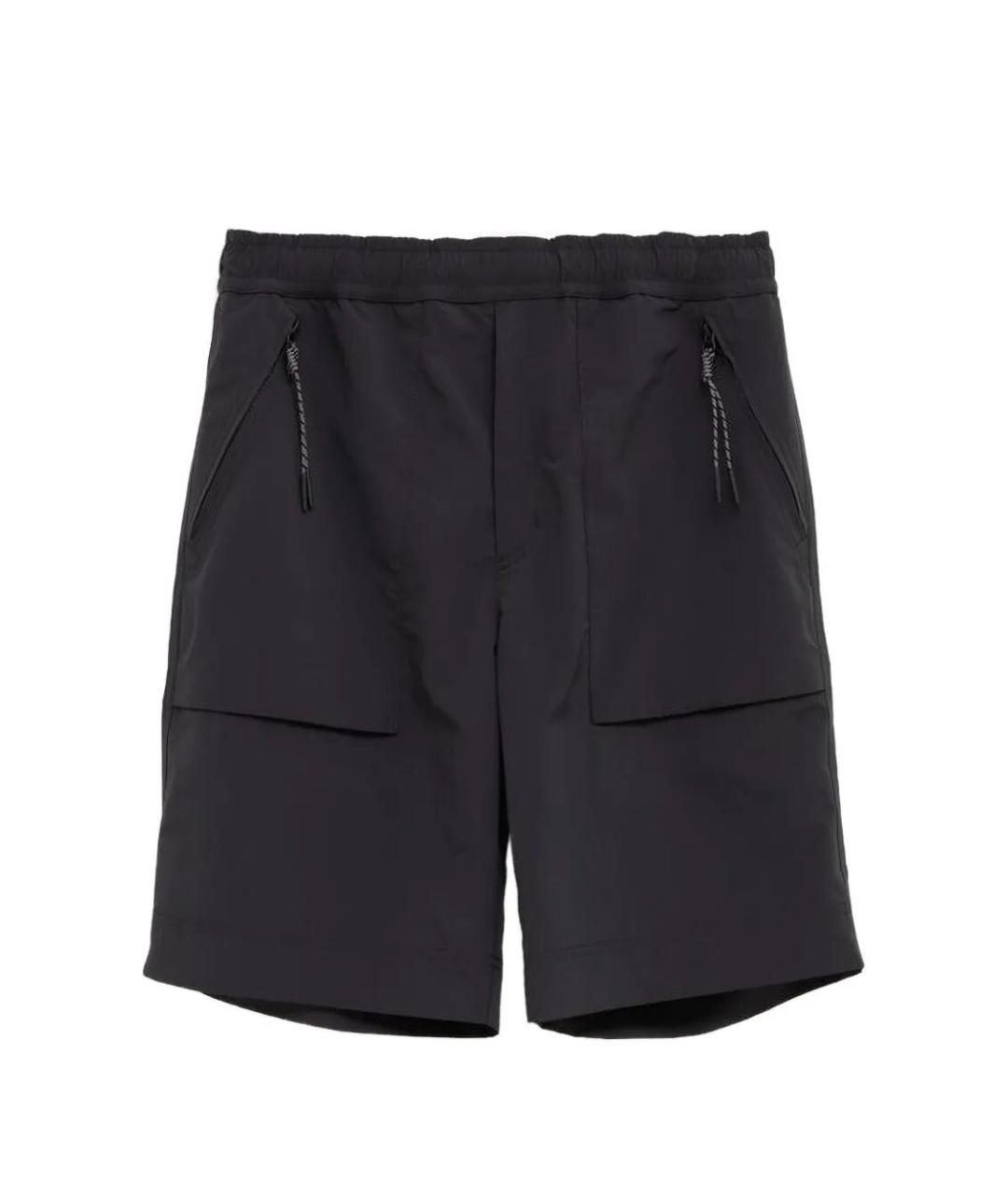 MONCLER Черные полиэстеровые шорты, фото 1
