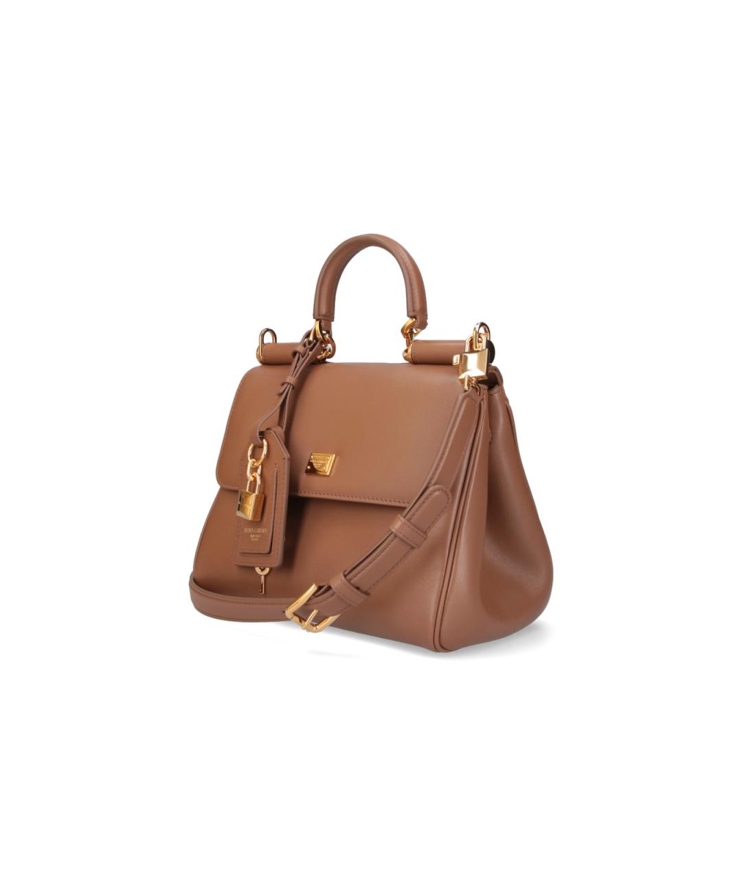 DOLCE&GABBANA Коричневая кожаная сумка тоут, фото 2