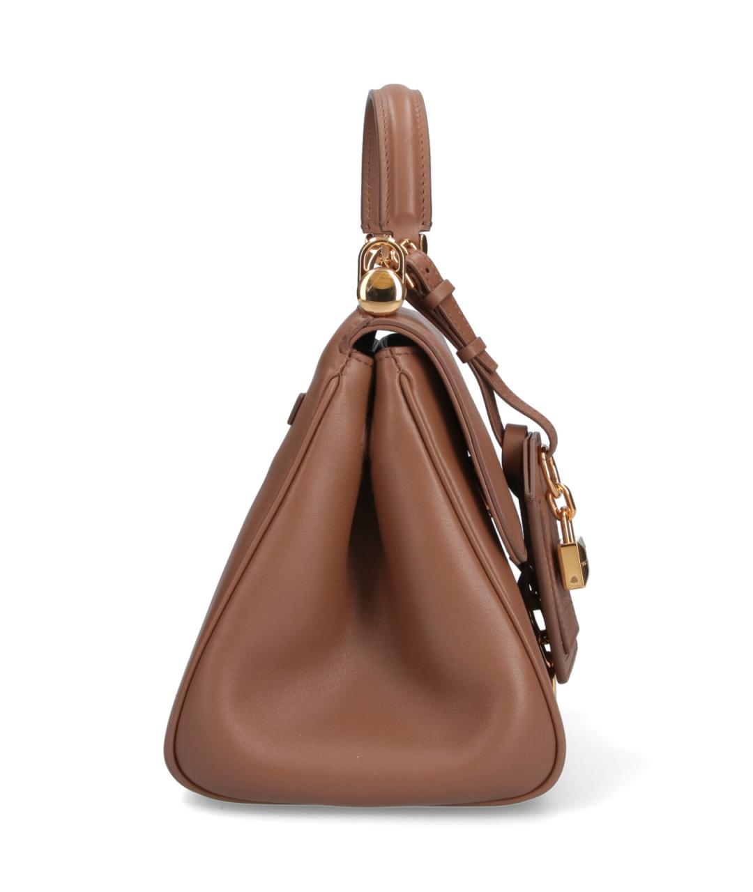 DOLCE&GABBANA Коричневая кожаная сумка тоут, фото 5