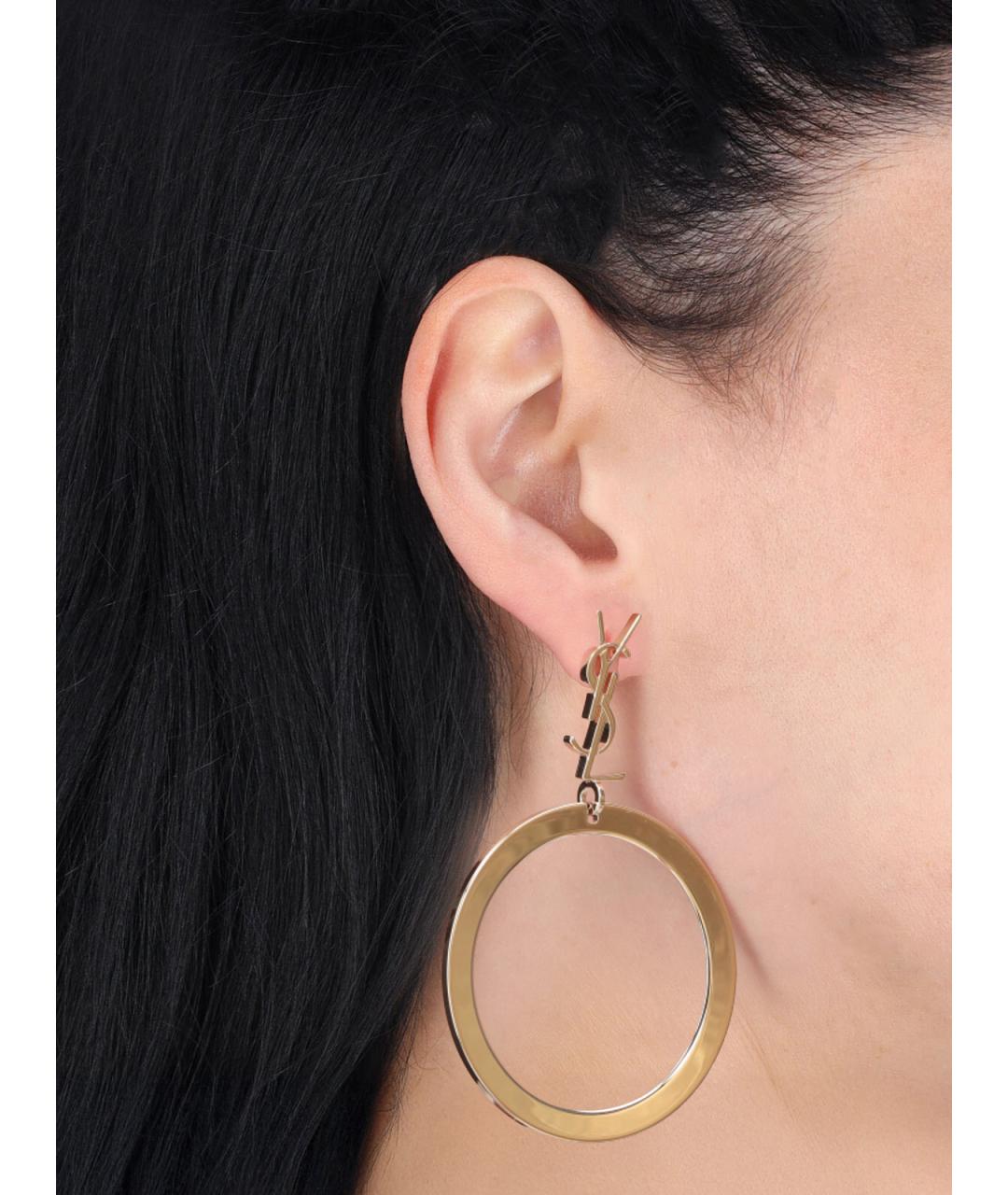 SAINT LAURENT Золотые металлические серьги, фото 2
