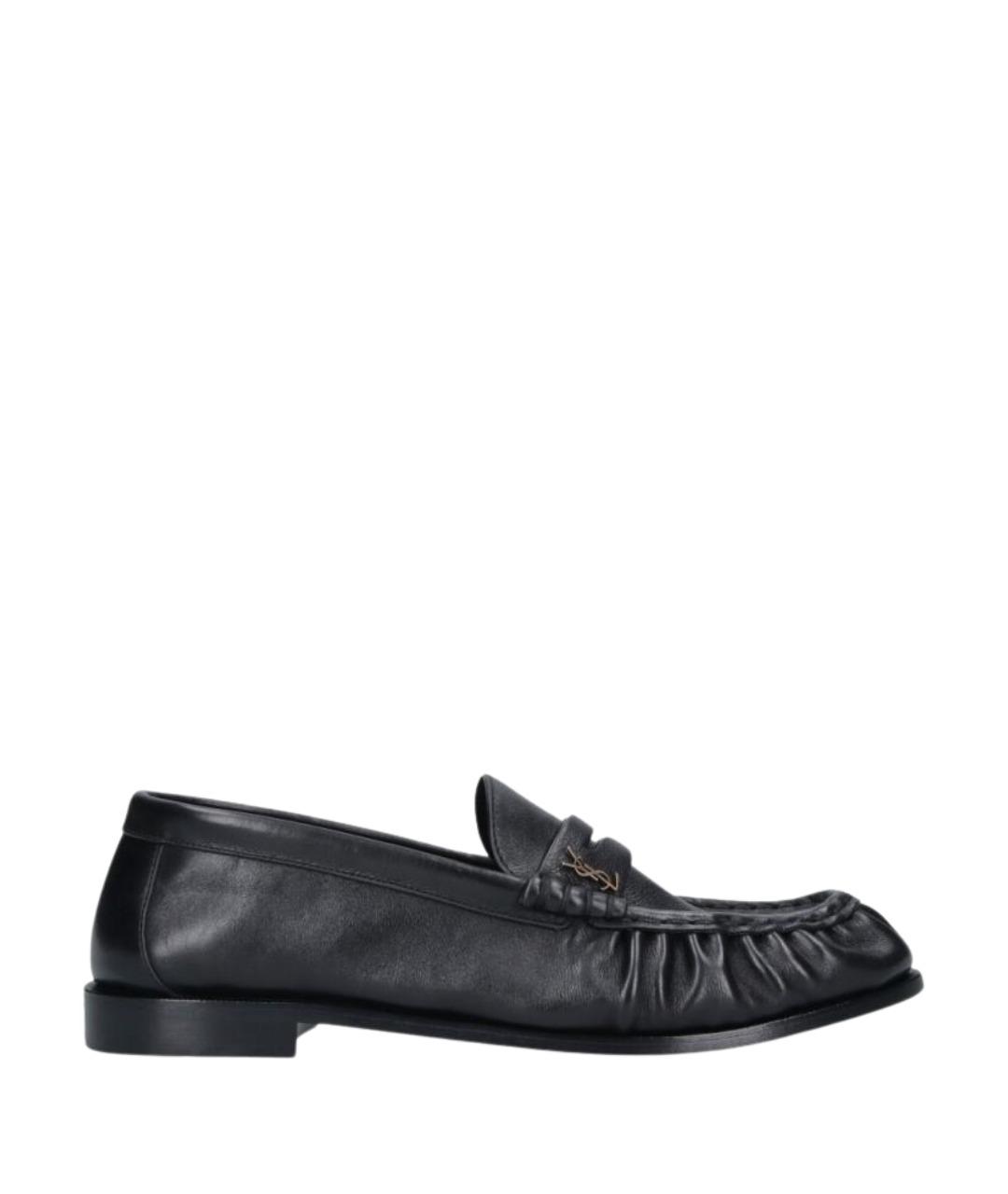 SAINT LAURENT Черные кожаные лоферы, фото 1