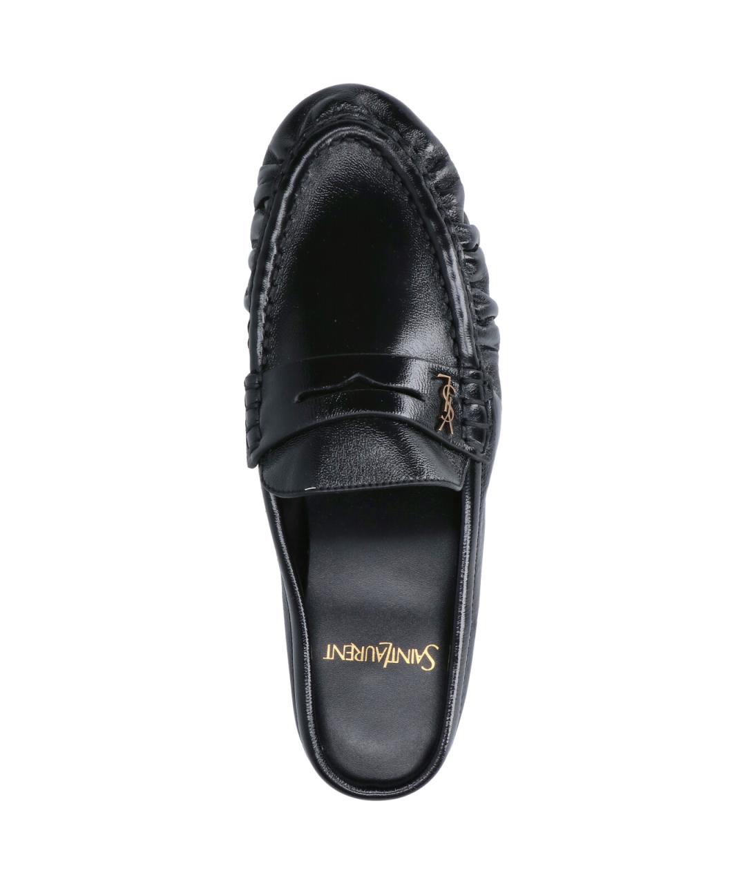 SAINT LAURENT Черные кожаные мюли, фото 5