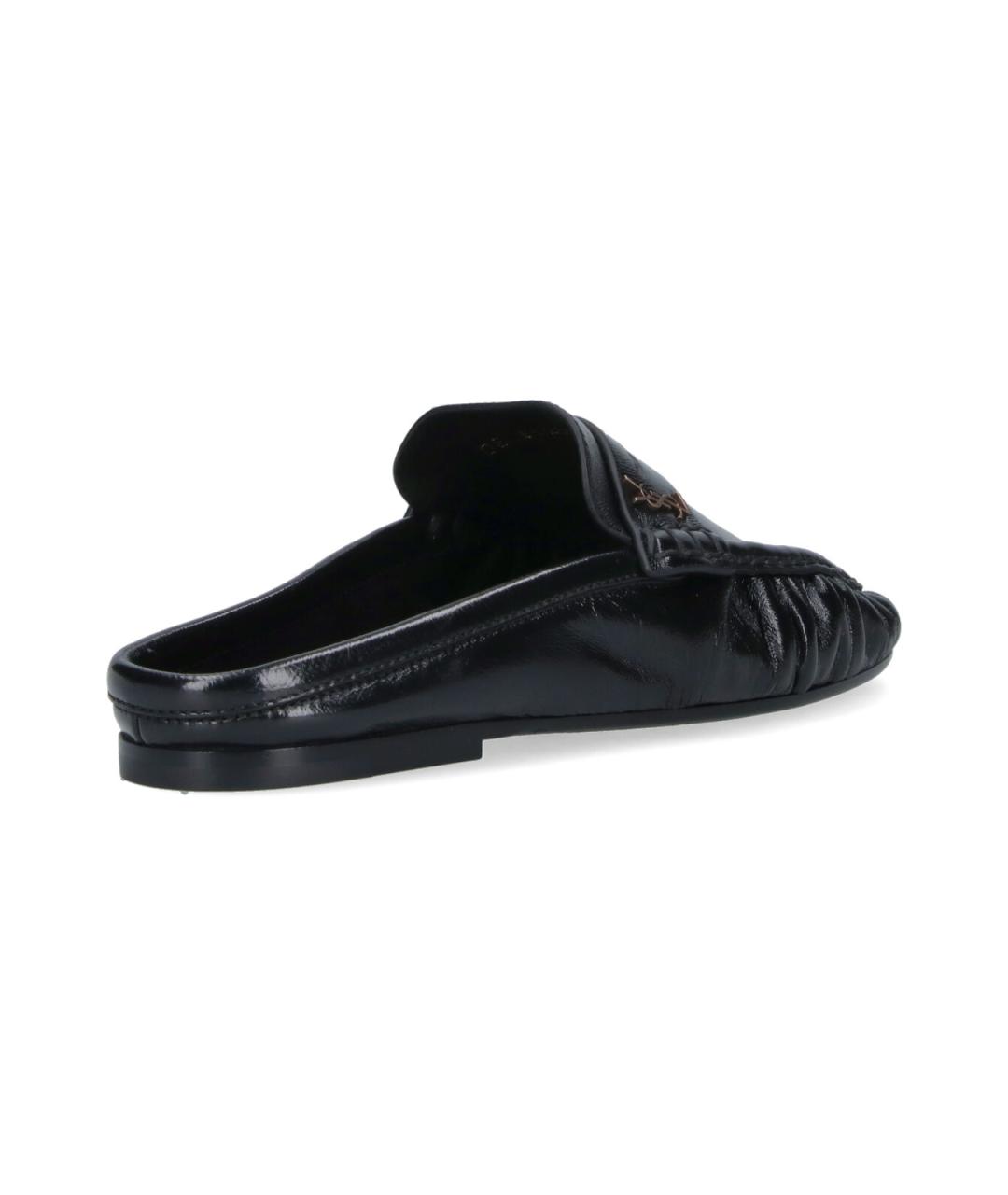 SAINT LAURENT Черные кожаные мюли, фото 4