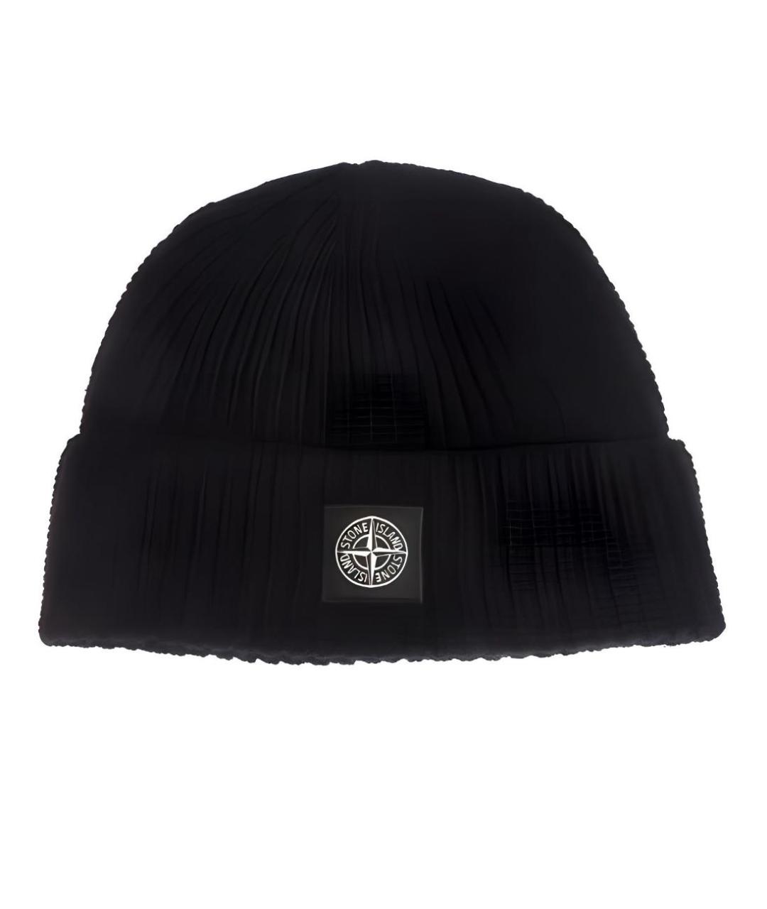 STONE ISLAND Черная шерстяная шапка, фото 1