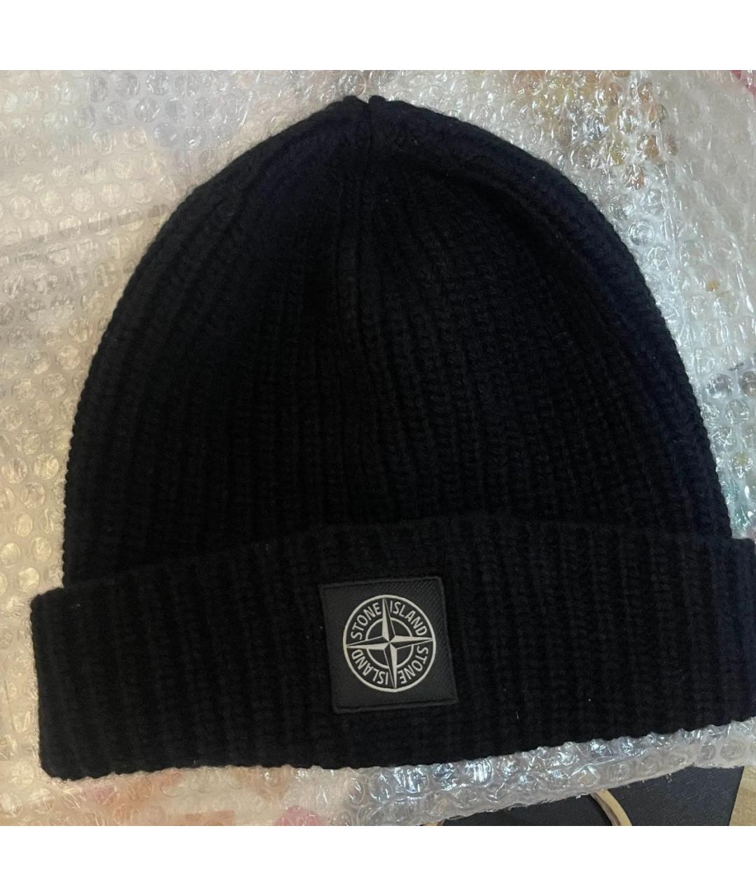 STONE ISLAND Черная шерстяная шапка, фото 3