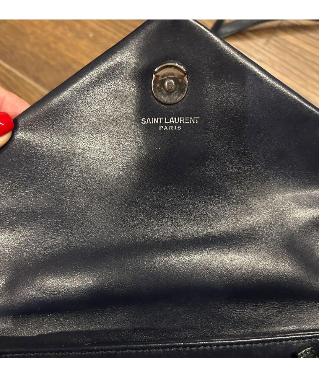 SAINT LAURENT Черная кожаная сумка через плечо, фото 6