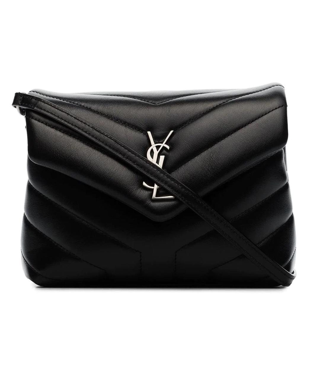 SAINT LAURENT Черная кожаная сумка через плечо, фото 1