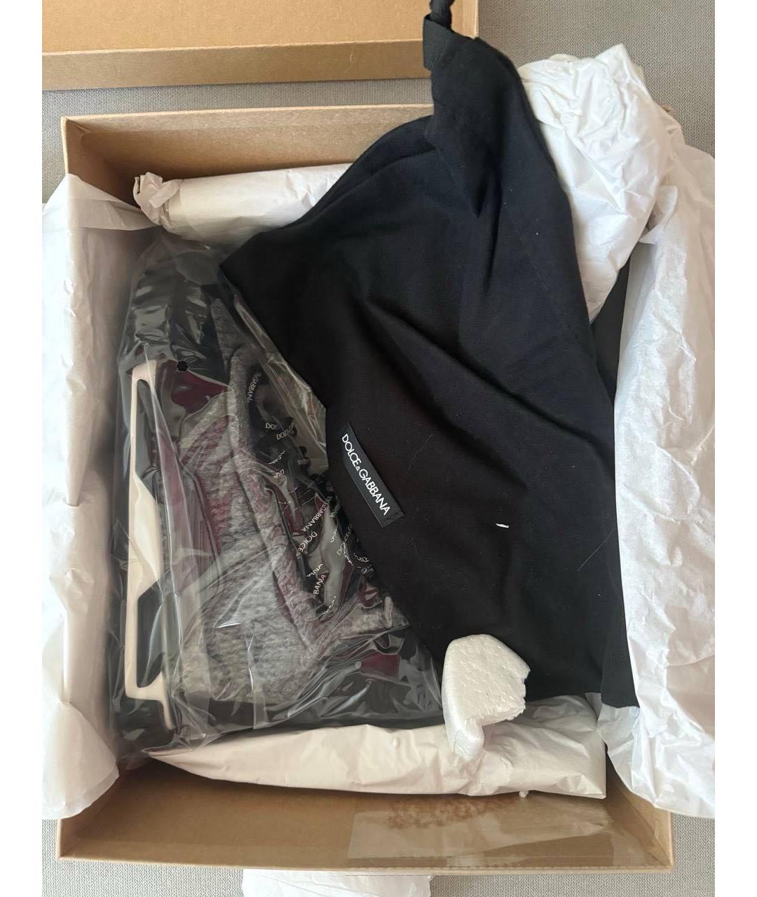 DOLCE&GABBANA Серые кожаные кроссовки, фото 5