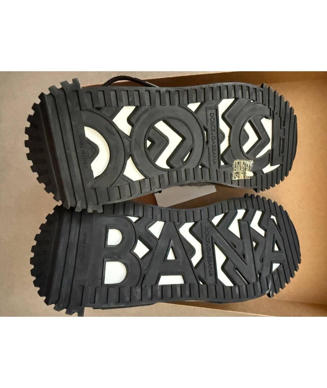 DOLCE&GABBANA Серые кожаные кроссовки, фото 6