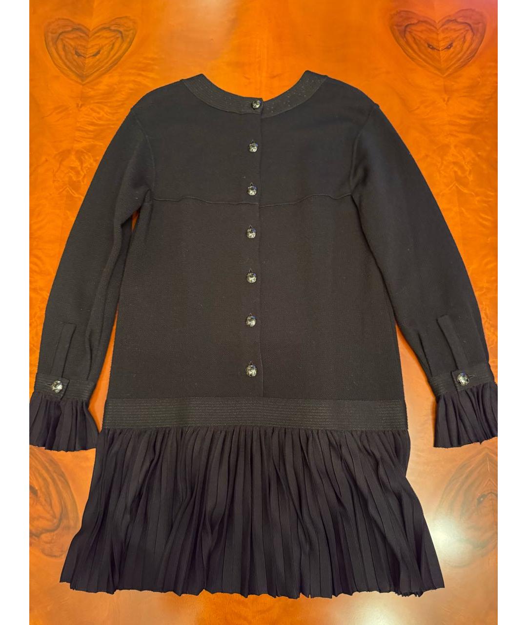 CHANEL Темно-синее вискозное повседневное платье, фото 4