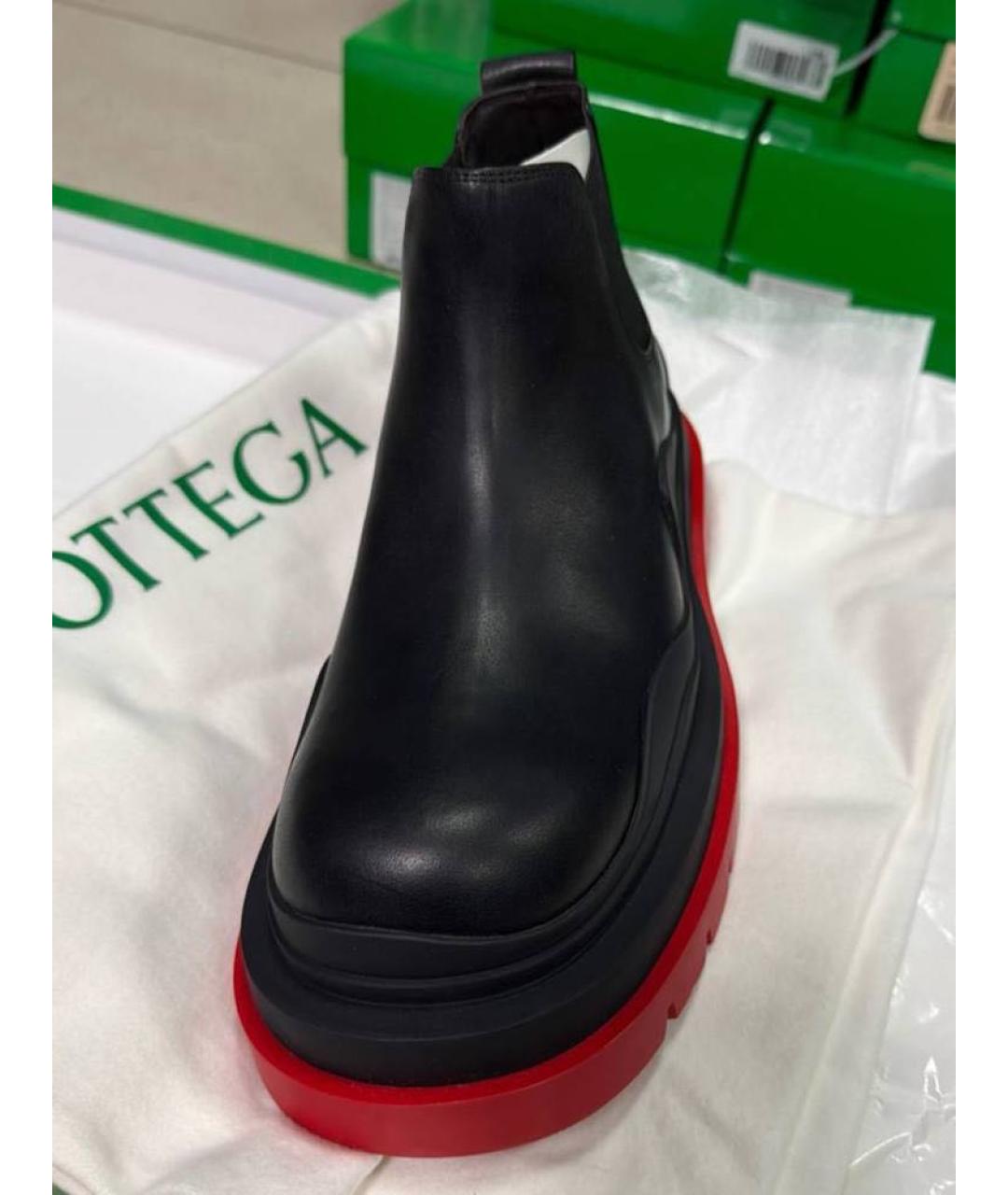 BOTTEGA VENETA Черные кожаные полусапоги, фото 2