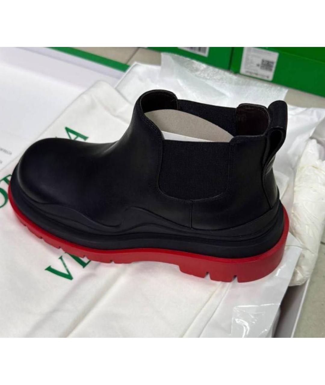 BOTTEGA VENETA Черные кожаные полусапоги, фото 3