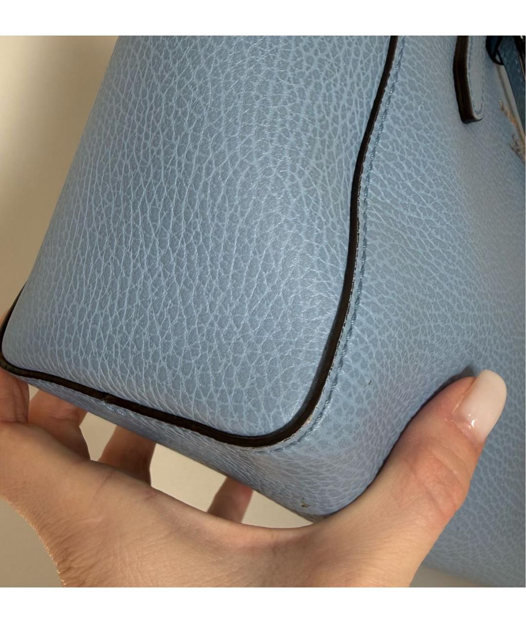 GUCCI Голубая кожаная сумка тоут, фото 4