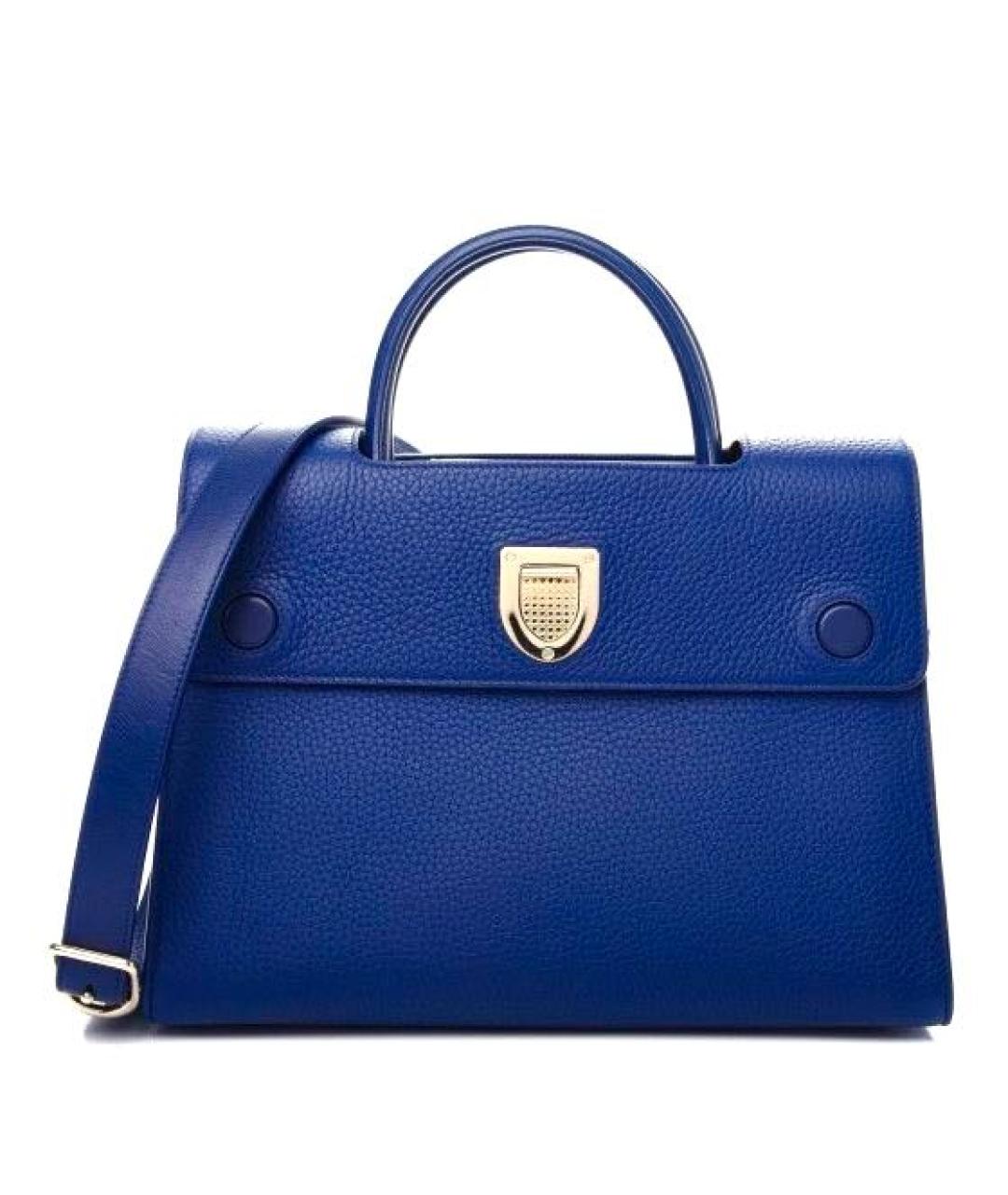 CHRISTIAN DIOR Синяя кожаная сумка с короткими ручками, фото 9