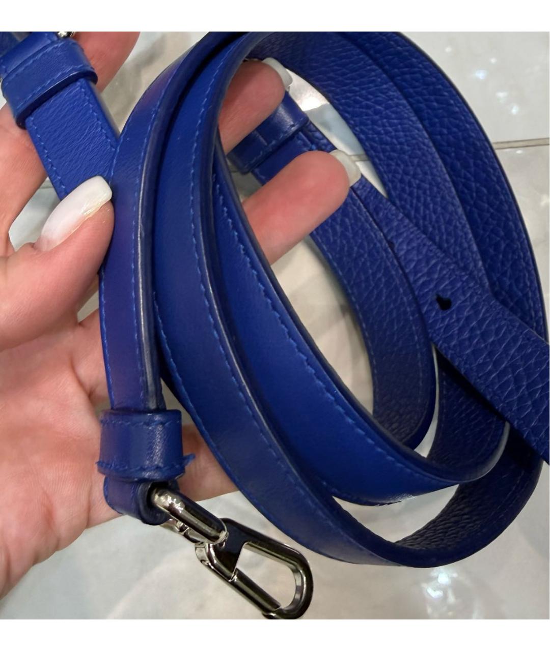 CHRISTIAN DIOR Синяя кожаная сумка с короткими ручками, фото 8