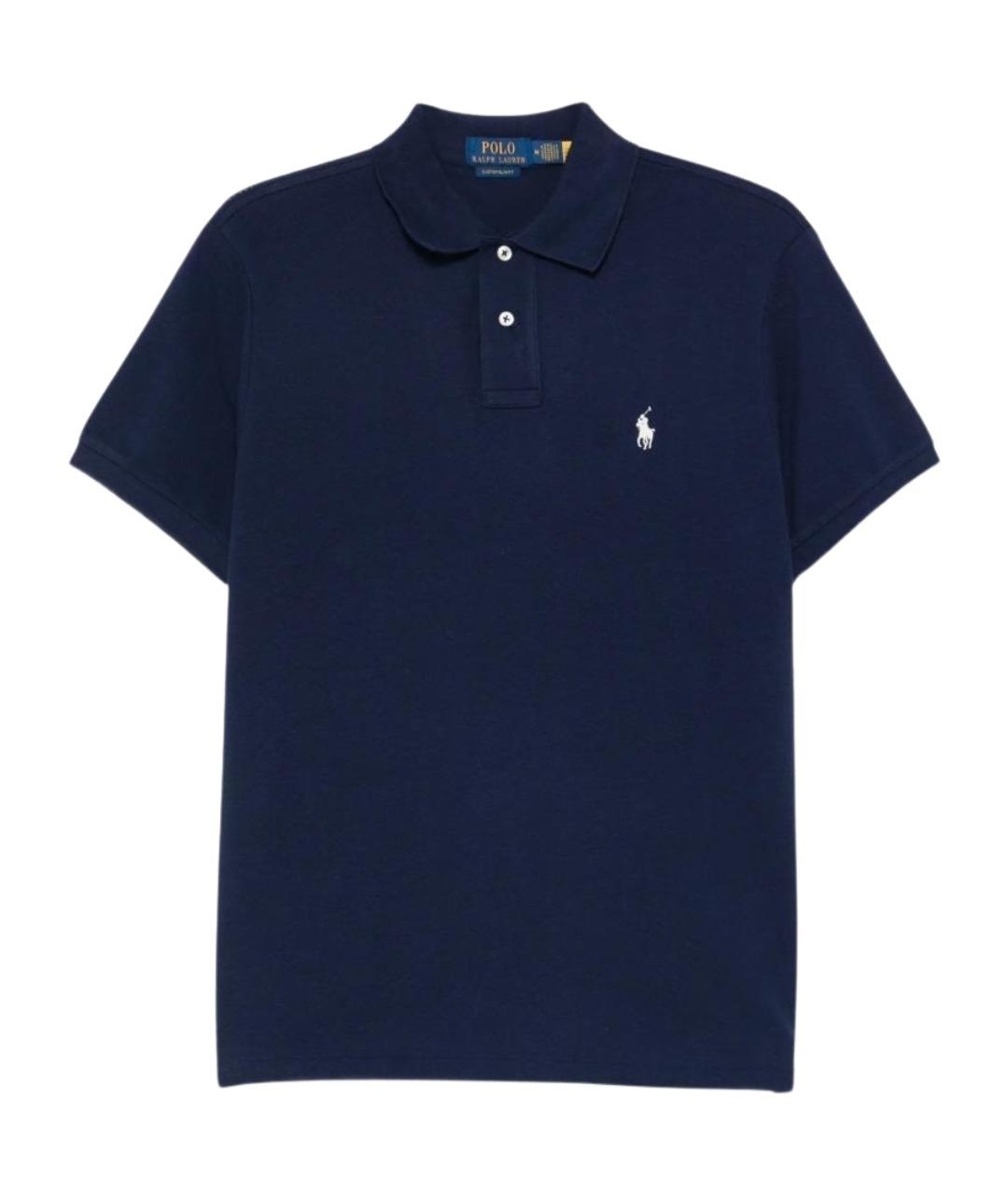 POLO RALPH LAUREN Синее хлопковое поло с коротким рукавом, фото 1