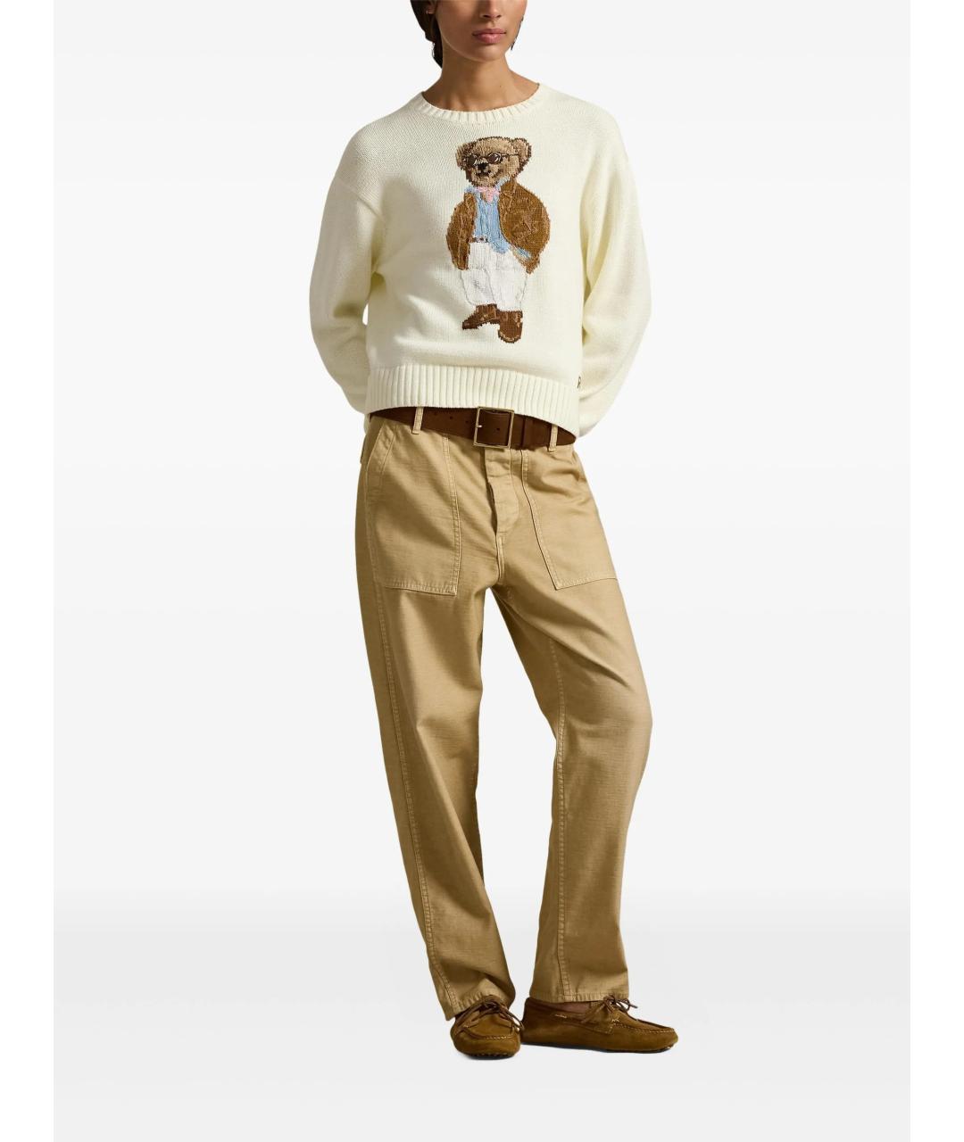 POLO RALPH LAUREN Бежевый хлопковый джемпер / свитер, фото 2