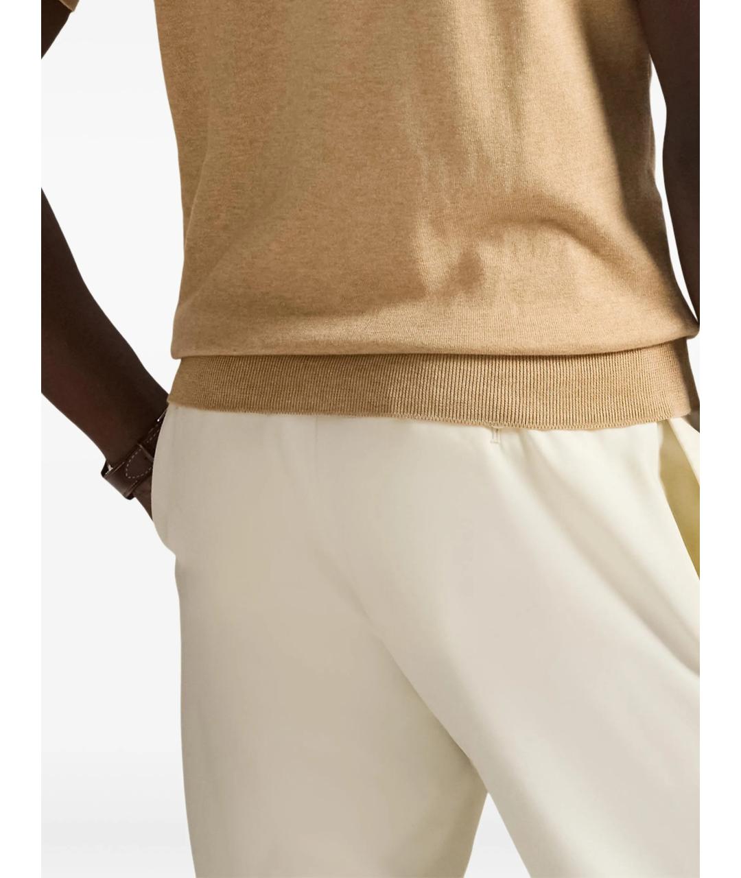 POLO RALPH LAUREN Бежевый хлопковый джемпер / свитер, фото 4