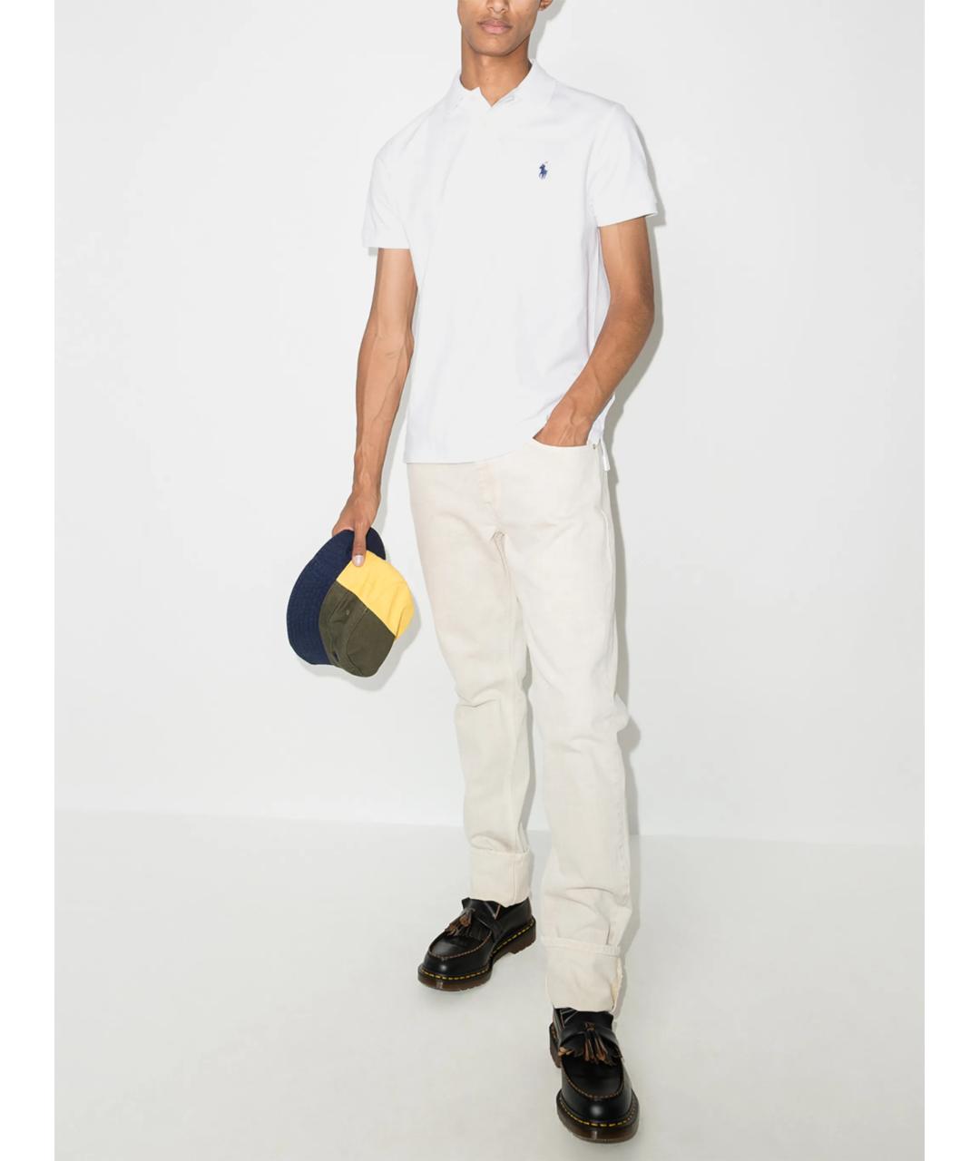 POLO RALPH LAUREN Белое хлопковое поло с коротким рукавом, фото 5