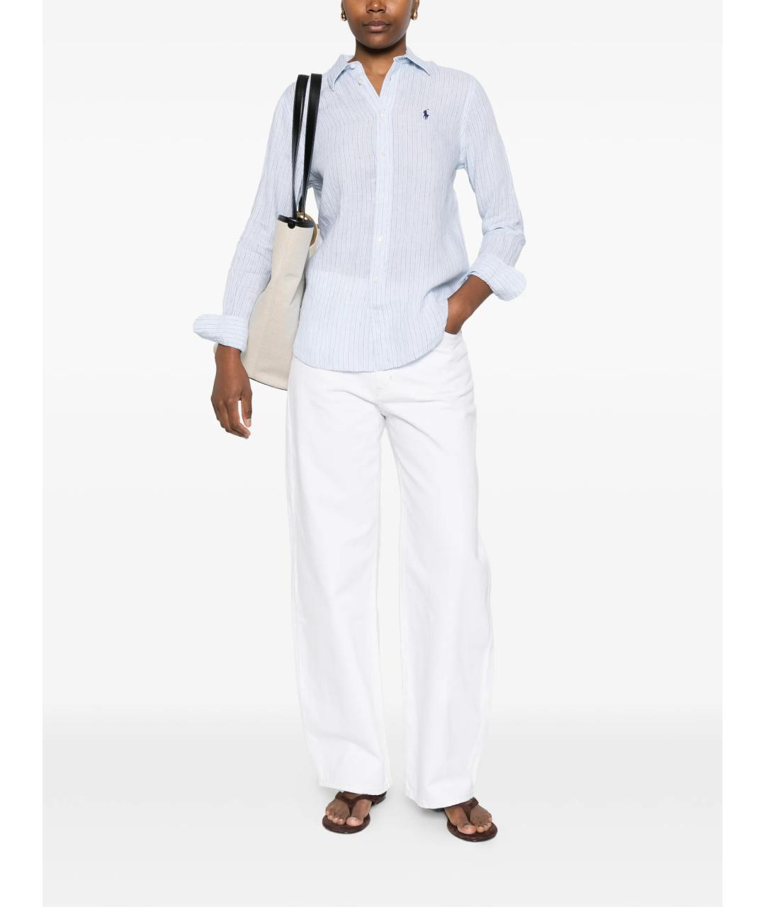 POLO RALPH LAUREN Голубая льняная рубашка, фото 2