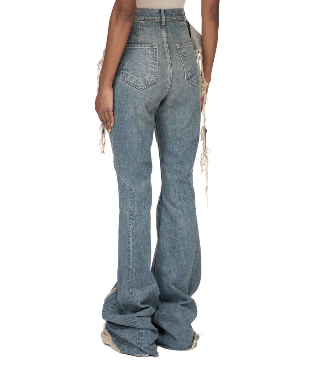 RICK OWENS DRKSHDW Синие хлопковые джинсы клеш, фото 4