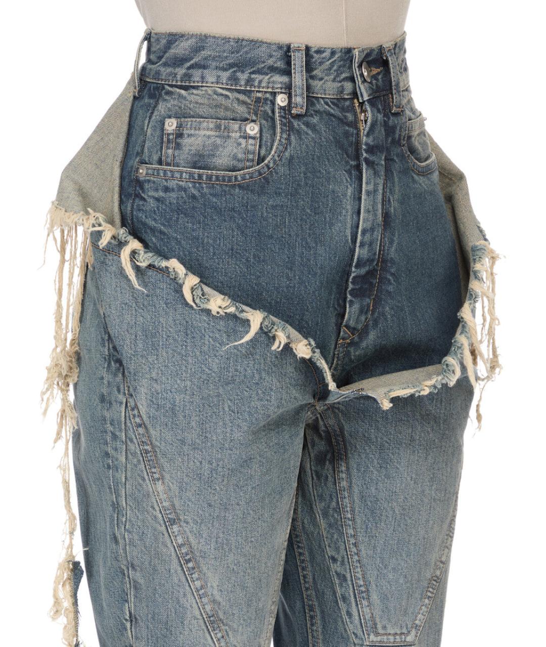 RICK OWENS DRKSHDW Синие хлопковые джинсы клеш, фото 5