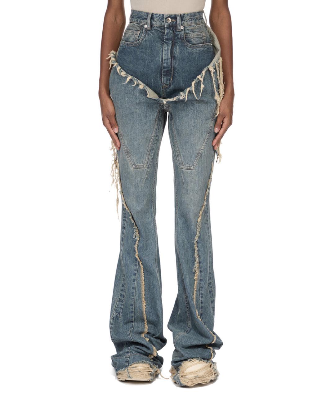 RICK OWENS DRKSHDW Синие хлопковые джинсы клеш, фото 1