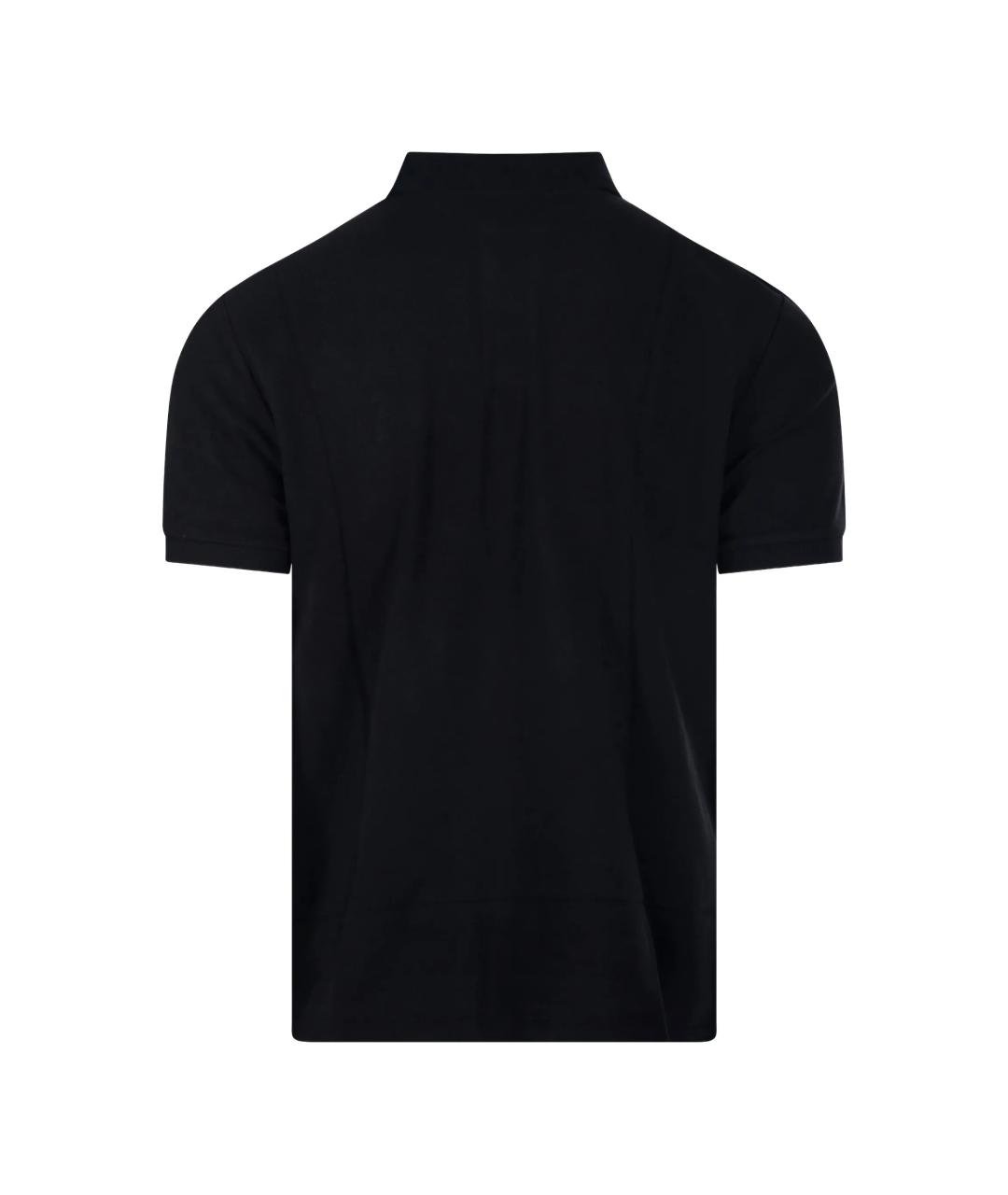 POLO RALPH LAUREN Черное хлопковое поло с коротким рукавом, фото 2