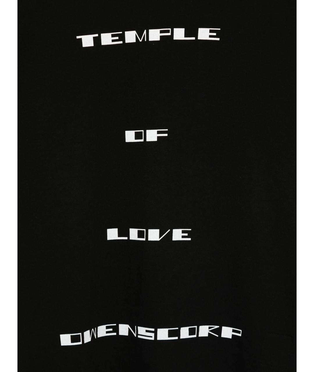 RICK OWENS DRKSHDW Черная хлопковая футболка, фото 3