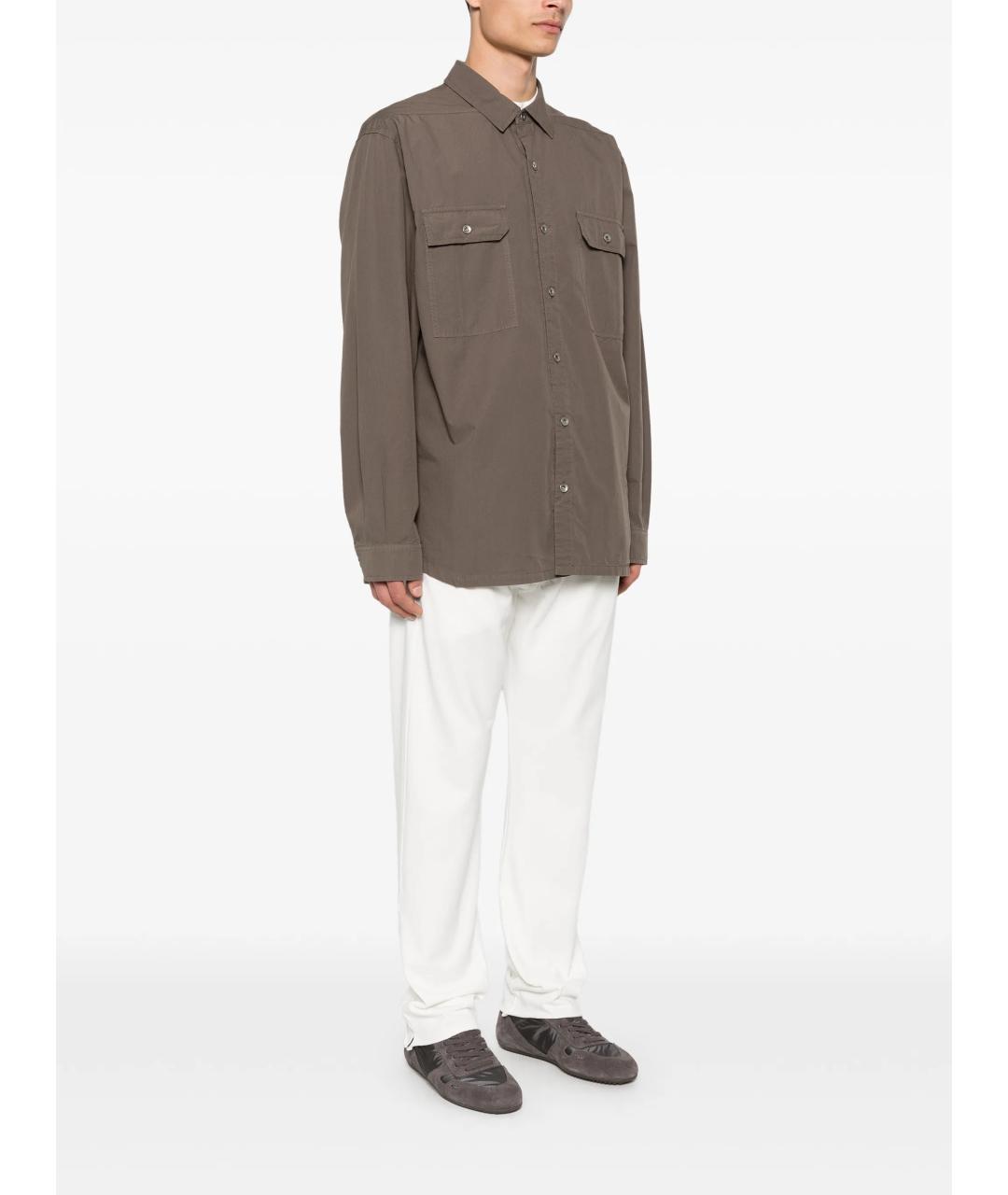 RICK OWENS DRKSHDW Серая хлопковая кэжуал рубашка, фото 3