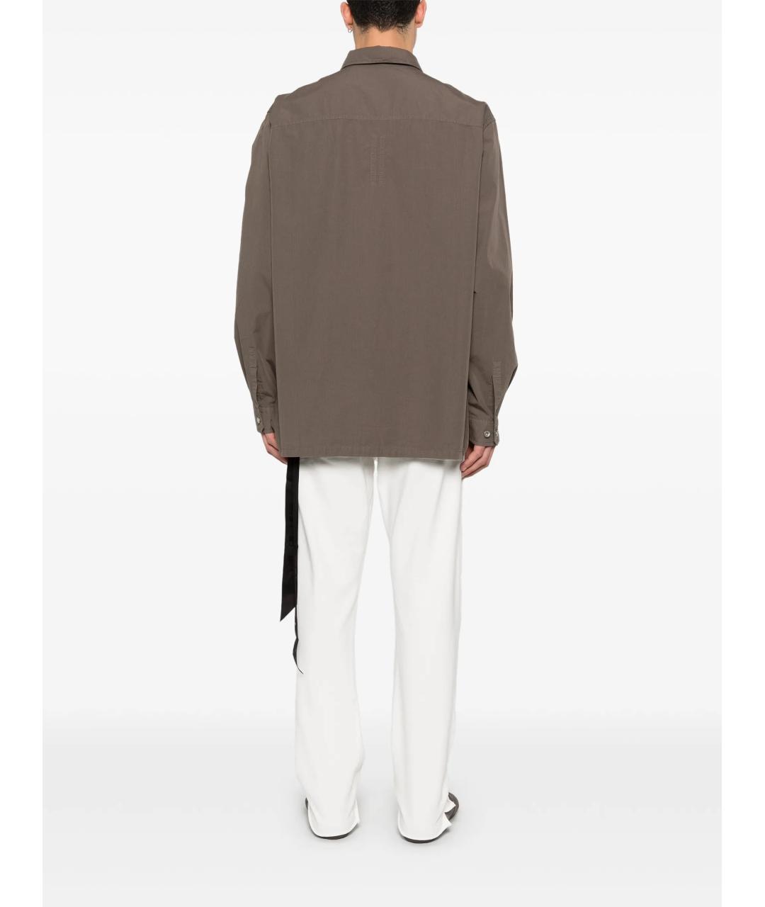 RICK OWENS DRKSHDW Серая хлопковая кэжуал рубашка, фото 4