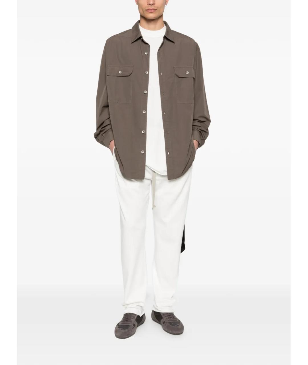 RICK OWENS DRKSHDW Серая хлопковая кэжуал рубашка, фото 2