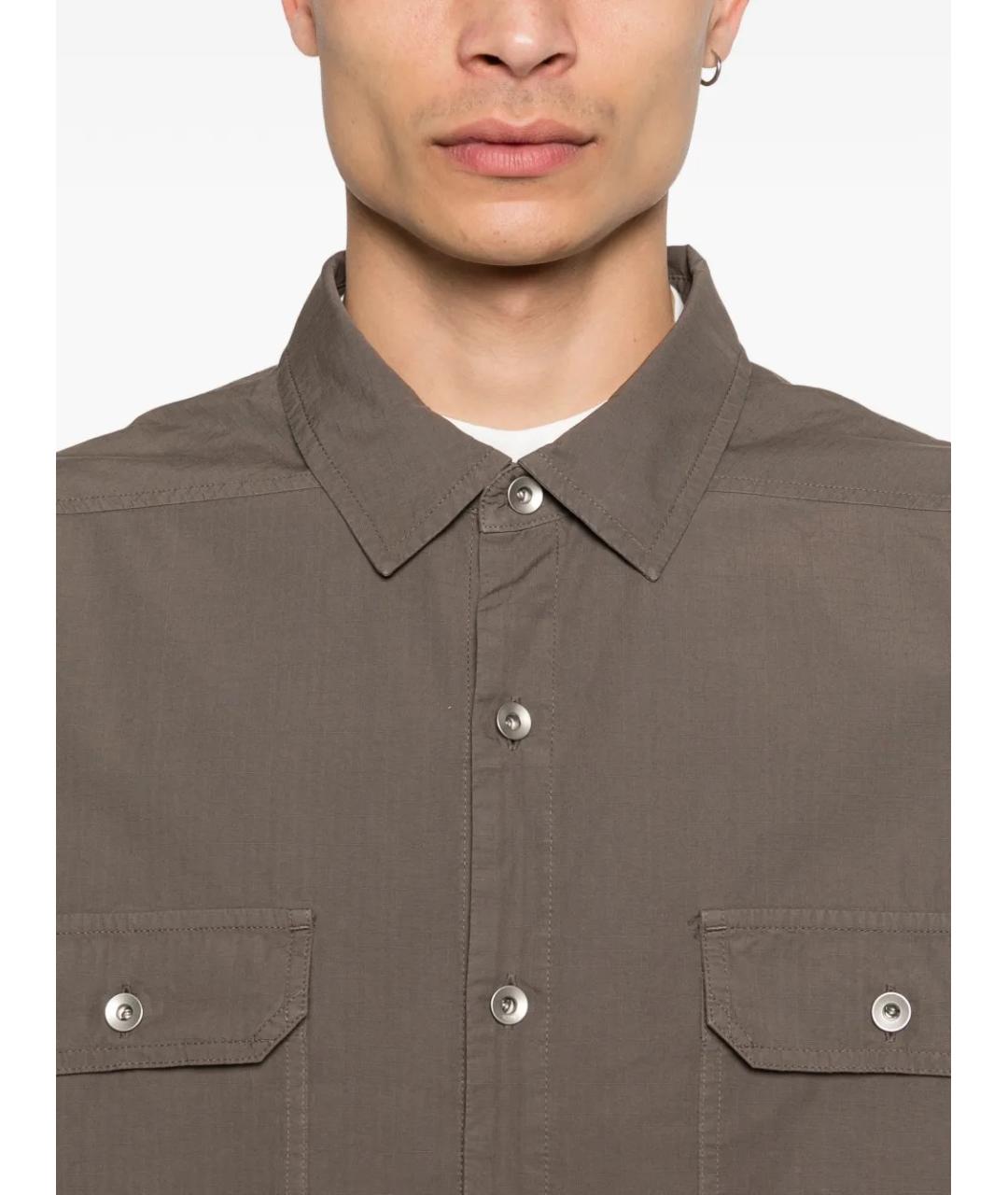 RICK OWENS DRKSHDW Серая хлопковая кэжуал рубашка, фото 5