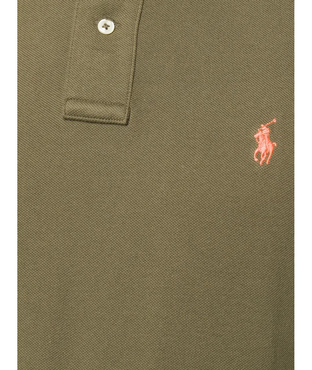 POLO RALPH LAUREN Зеленые хлопковое поло с коротким рукавом, фото 5