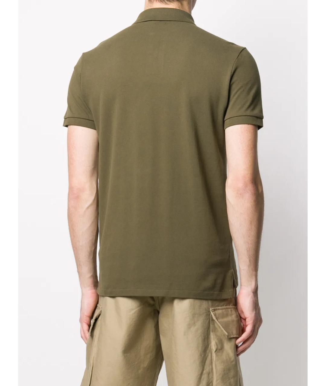 POLO RALPH LAUREN Зеленые хлопковое поло с коротким рукавом, фото 4