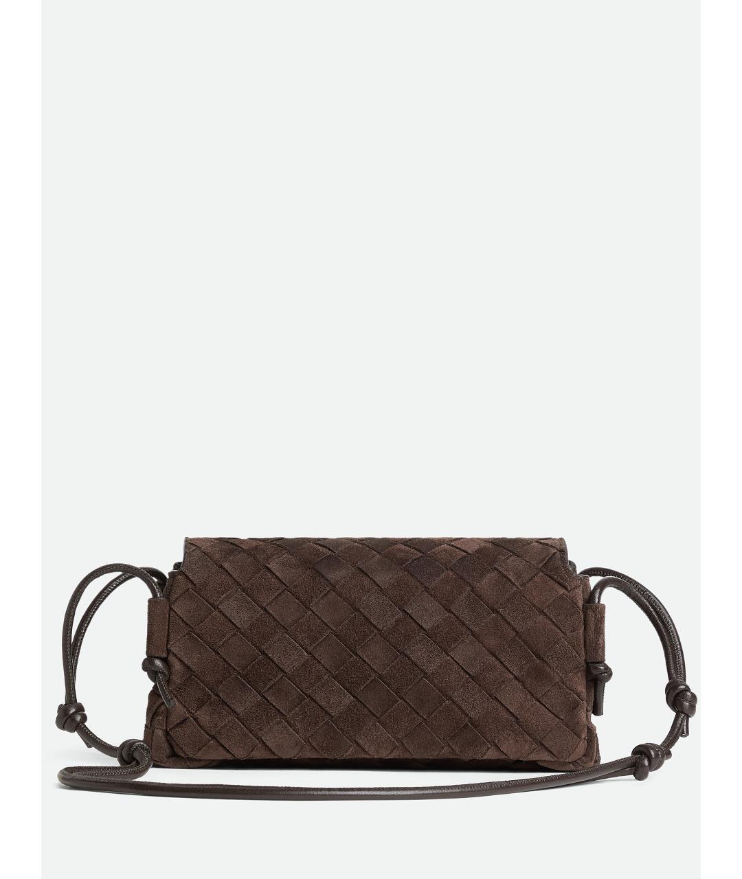 BOTTEGA VENETA Коричневая замшевая сумка через плечо, фото 5