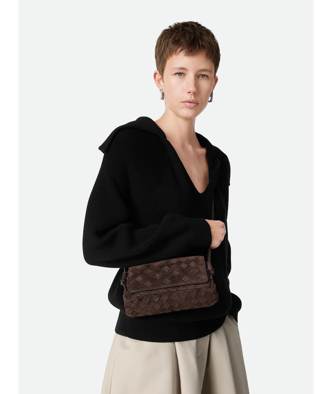 BOTTEGA VENETA Коричневая замшевая сумка через плечо, фото 2