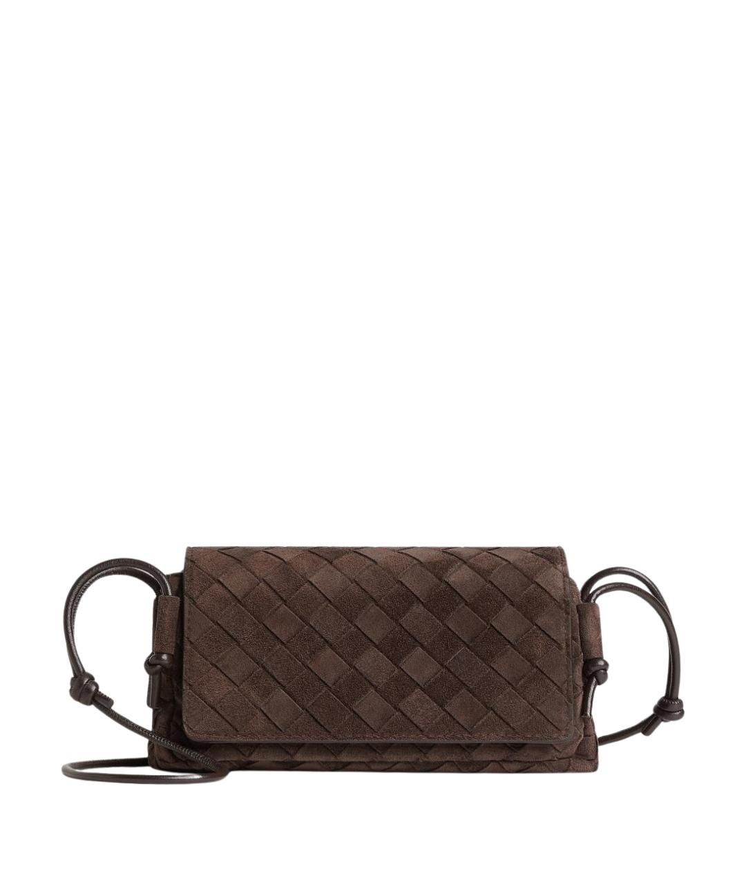 BOTTEGA VENETA Коричневая замшевая сумка через плечо, фото 1