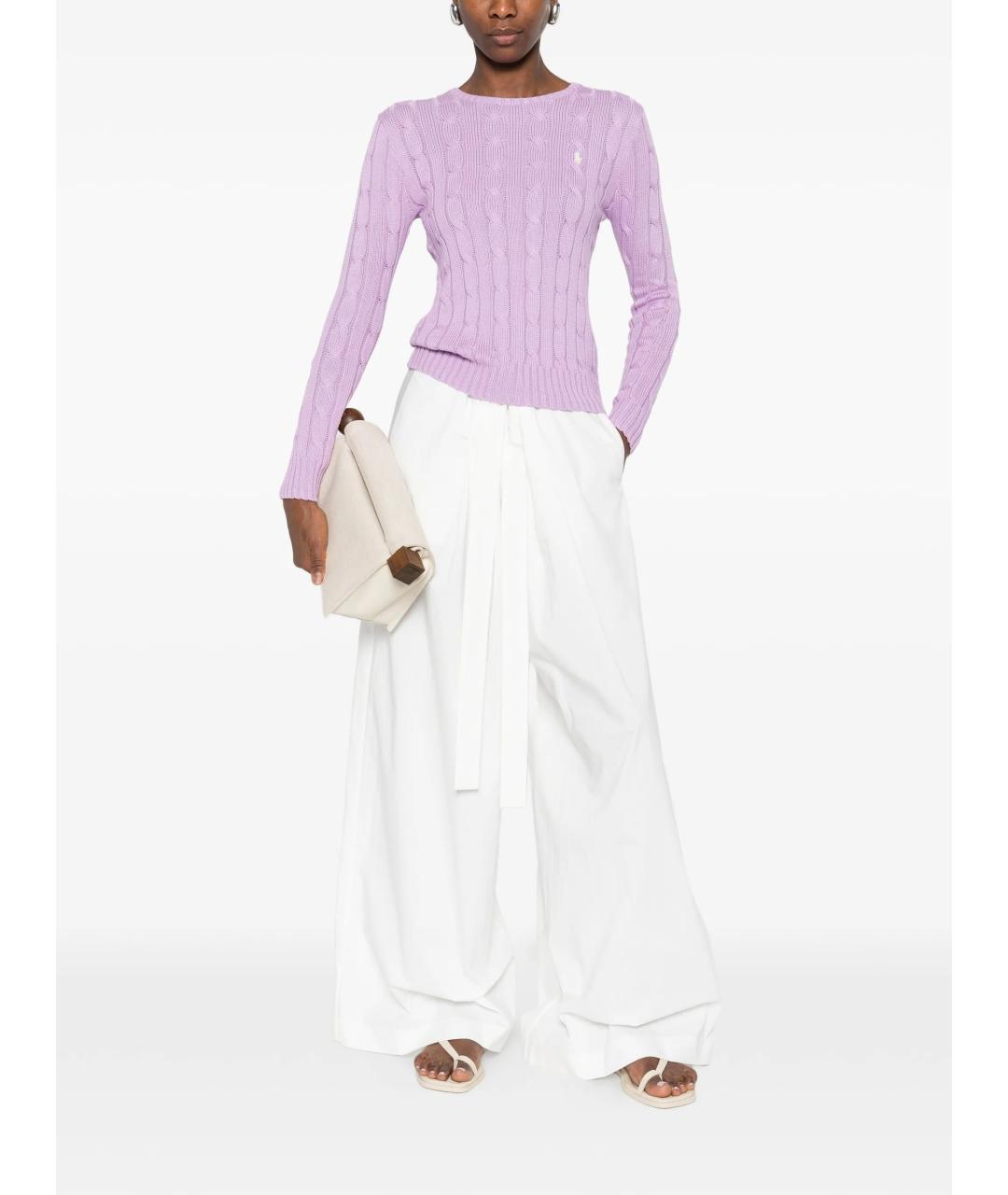 POLO RALPH LAUREN Фиолетовый хлопковый джемпер / свитер, фото 2