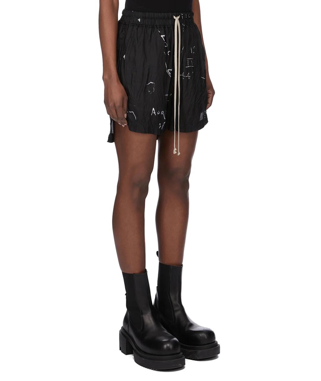 RICK OWENS Черные вискозные шорты, фото 3