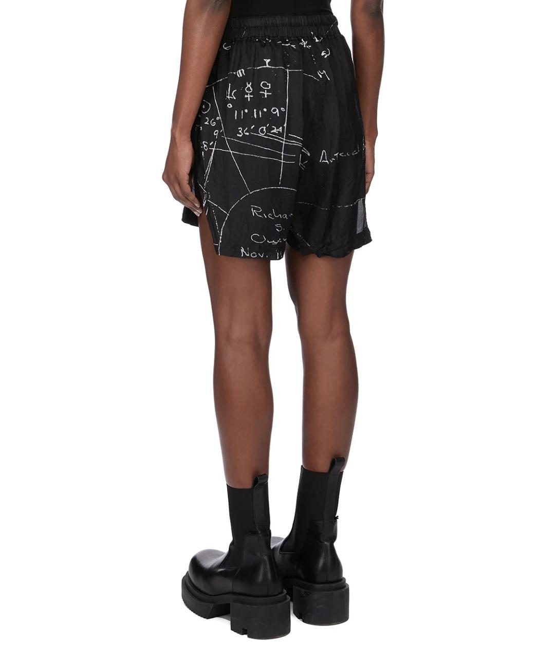 RICK OWENS Черные вискозные шорты, фото 4