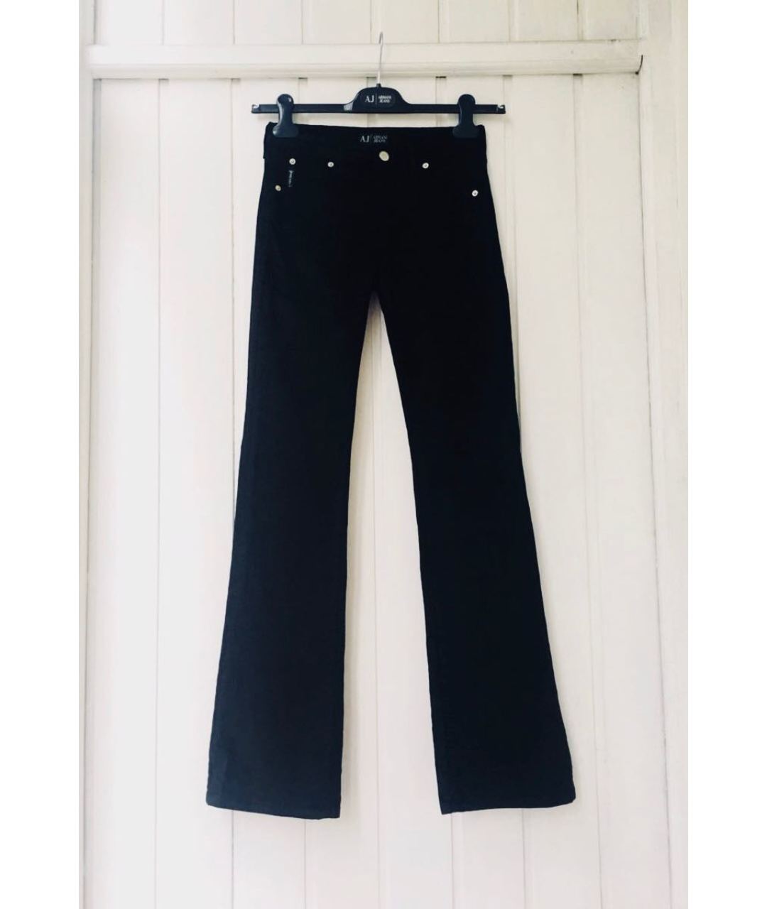 ARMANI JEANS Черные хлопко-эластановые джинсы клеш, фото 2