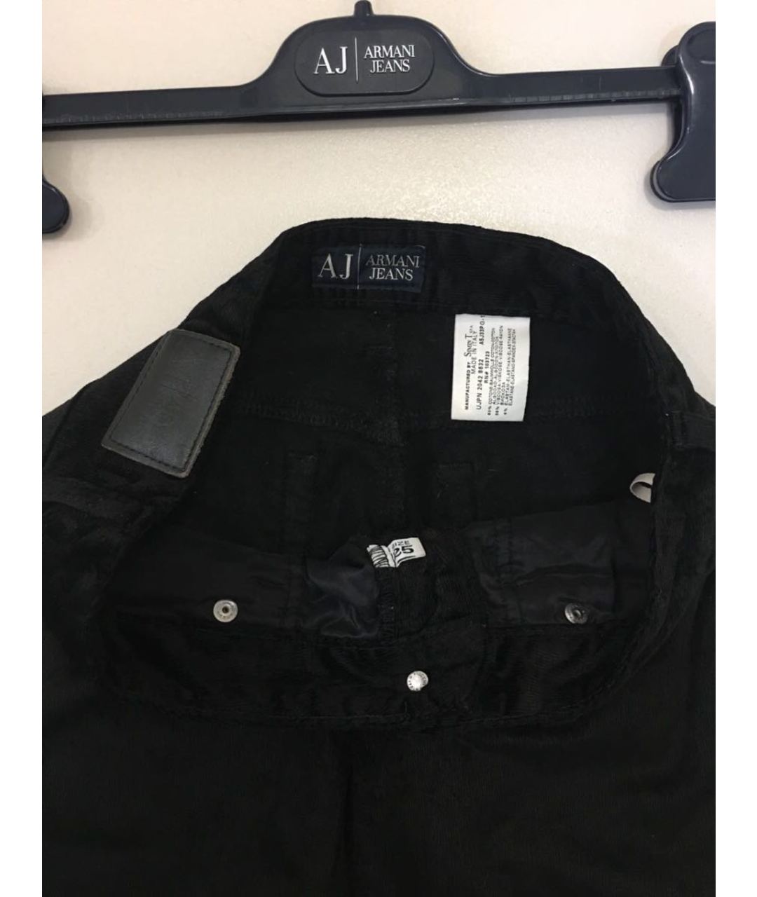 ARMANI JEANS Черные хлопко-эластановые джинсы клеш, фото 7