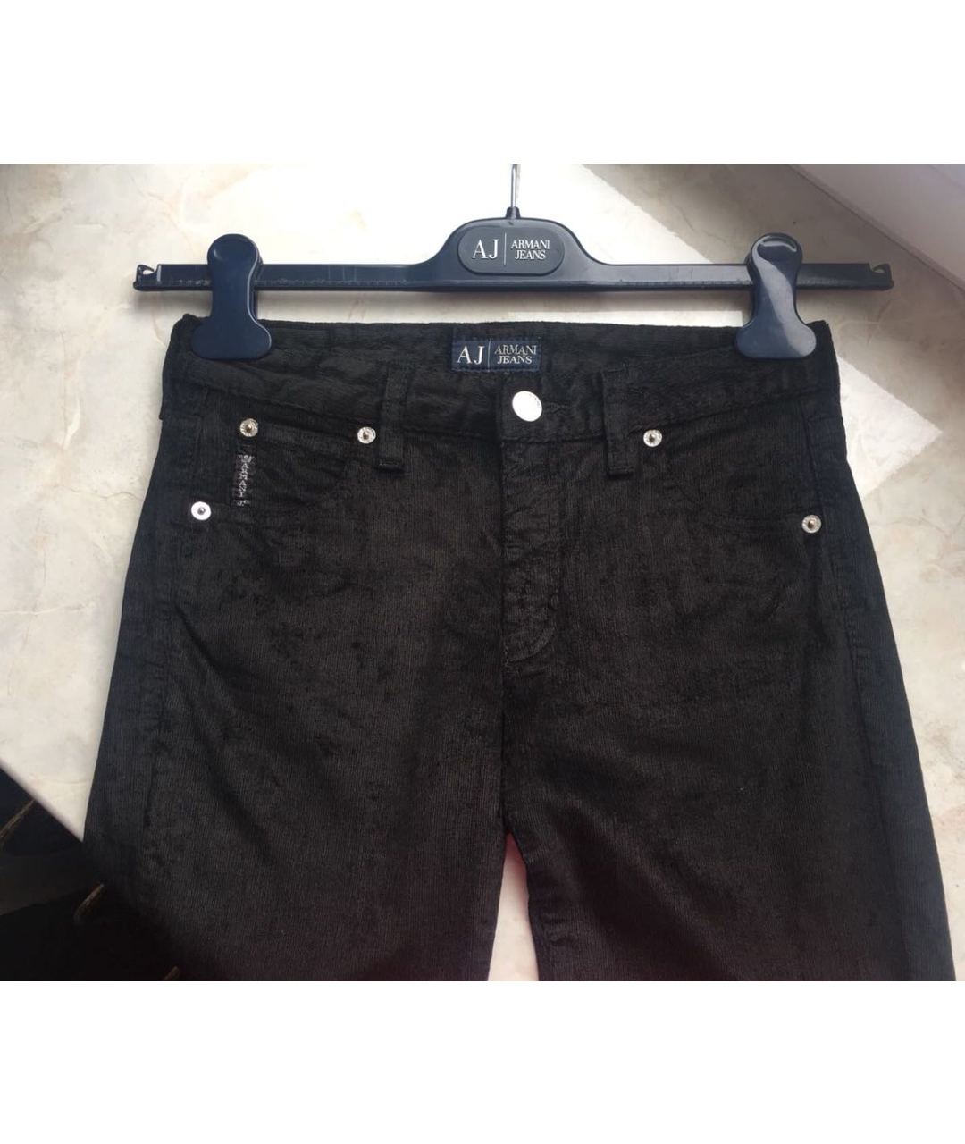 ARMANI JEANS Черные хлопко-эластановые джинсы клеш, фото 3