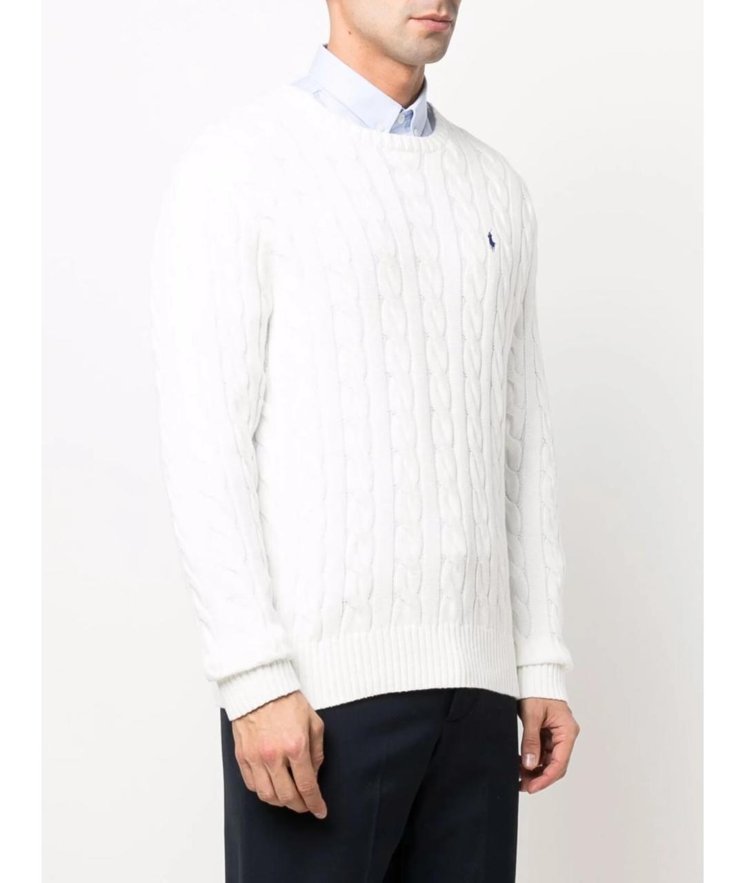 POLO RALPH LAUREN Белый хлопковый джемпер / свитер, фото 3