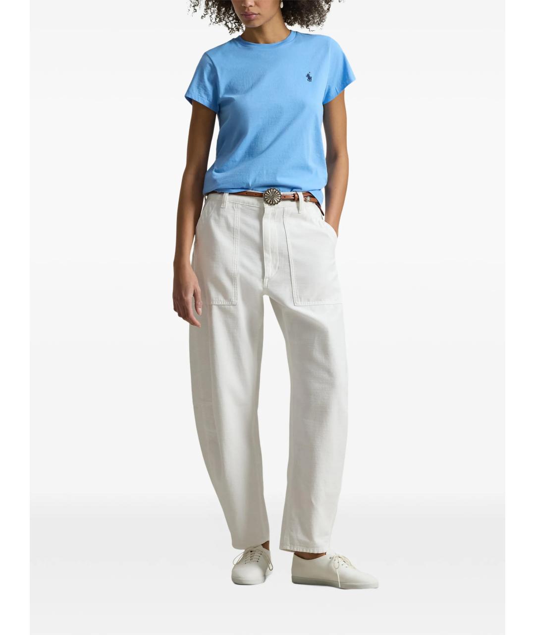 POLO RALPH LAUREN Голубая хлопковая футболка, фото 2