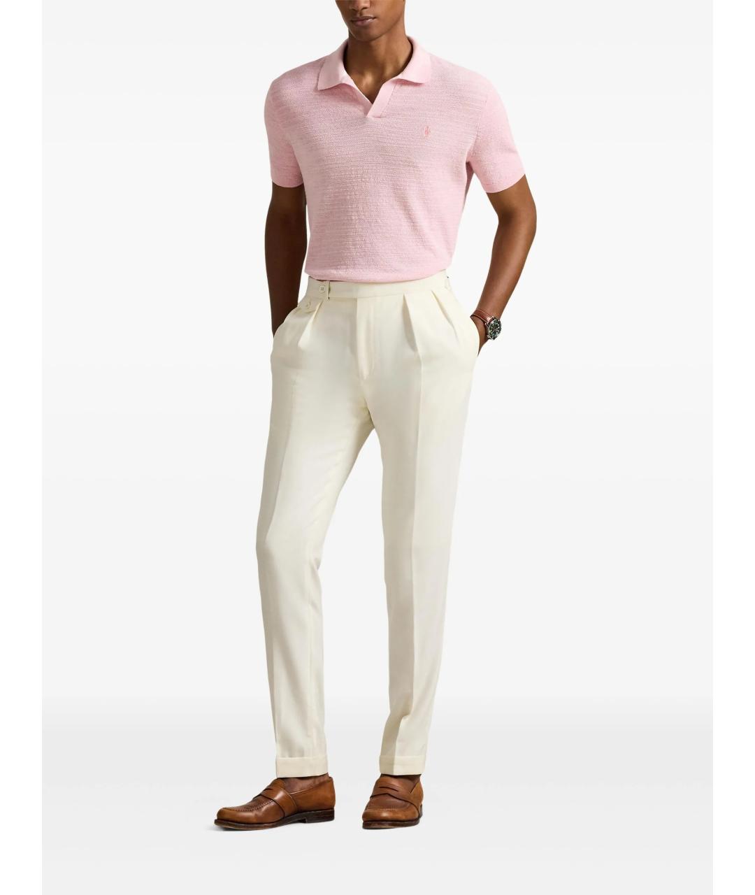 POLO RALPH LAUREN Розовое хлопковое поло с коротким рукавом, фото 2